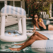 Light Blue Floating Dock with Backrest